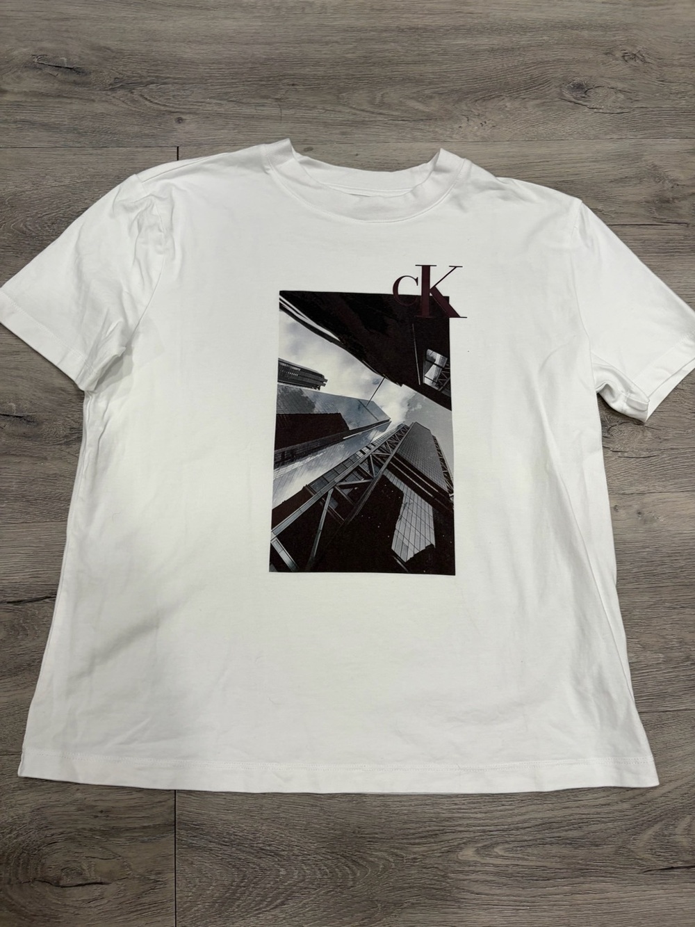 Calvin Klein Jeans Skyscraper Graphic Tee White & Black Small